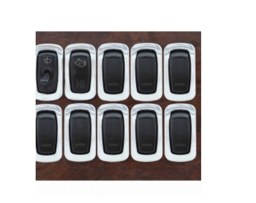 Chrome Mack Rocker Switch Trim (Card of 2)