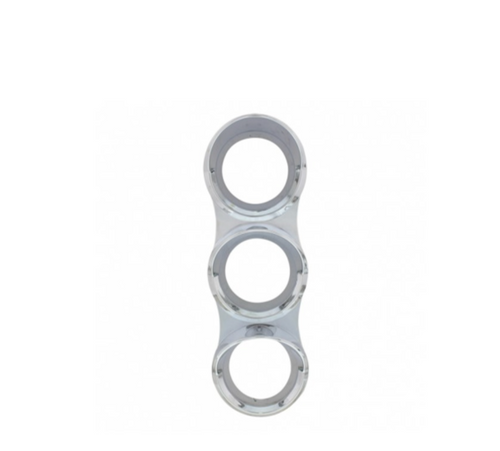 Chrome Small 3-Gauge Bezel With Visor For Mack