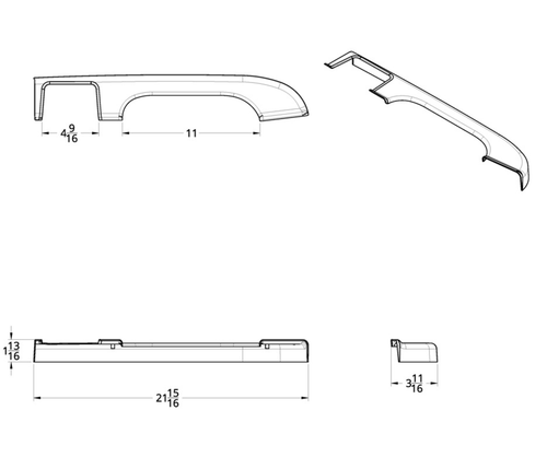 Chrome Plastic Door Armrest Covers For Freightliner Columbia (2001-2012) - Driver