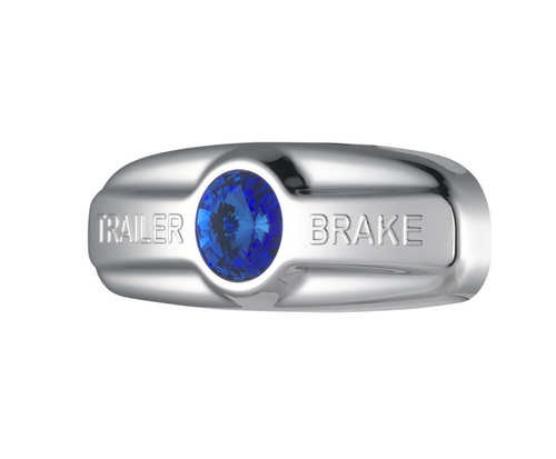 Trailer Brake Cover W/Crystal For Freightliner Century (1996-2011), Columbia (2001-2017) - Blue Crystal