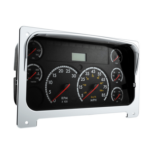 Chrome Plastic Center Gauge Cluster Bezel With Visor For 2001-2016 Freightliner Columbia