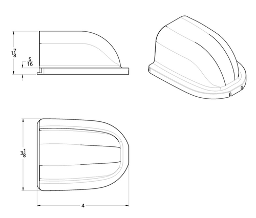 Chrome Plastic Cab Mounted Antenna Cover For PB 587 (2012-2021) And FL Cascadia (2011 & Older)