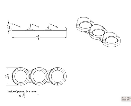 Small 3 Gauge Cluster Bezel With Visors For 2008-2017 Freightliner Cascadia - Vertical