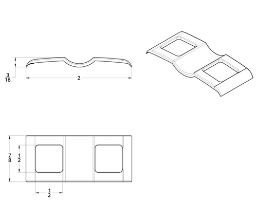 Chrome Plastic Switch Covers - 2 Openings (Card of 2)