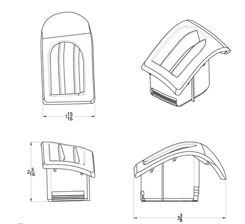 Chrome Plastic A/C Vent For 2008-2017 Freightliner Cascadia - Driver/Fixed