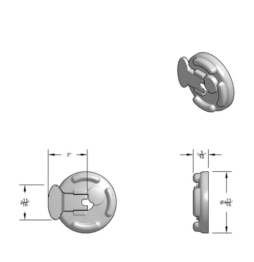 Chrome Plastic Fuel Cap Cover For Peterbilt - Locking