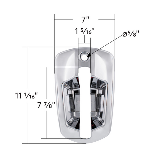 6 LED Chrome Door Handle Cover For 2018-2024 Freightliner Cascadia - Driver, Blue LED