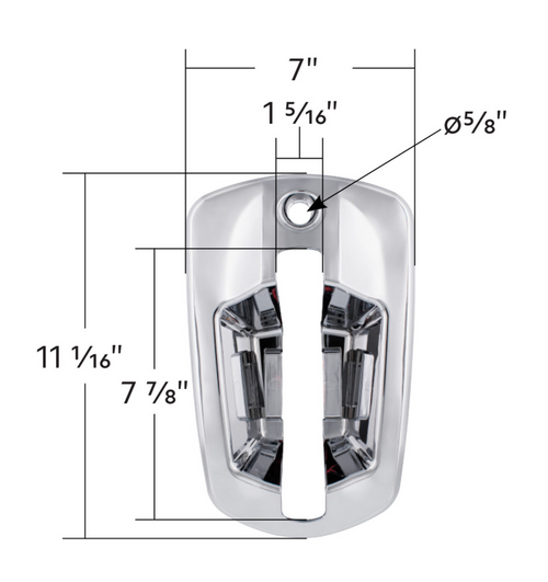 6 LED Chrome Door Handle Cover For 2018-2024 Freightliner Cascadia - Passenger, Blue LED