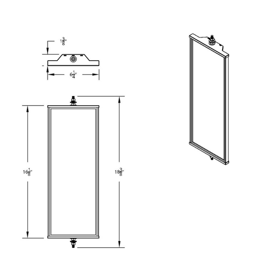 6" X 16" 430 Stainless Steel West Coast Mirror - Non Heated