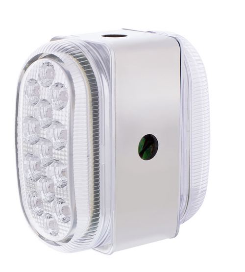 26 LED Dual Function Reflector Double Face Oval Light With SS Bracket - Amber & Red LED/Clear Lens