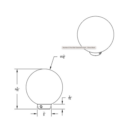 Number 8 Pool Ball Gearshift Knob - Gloss Black