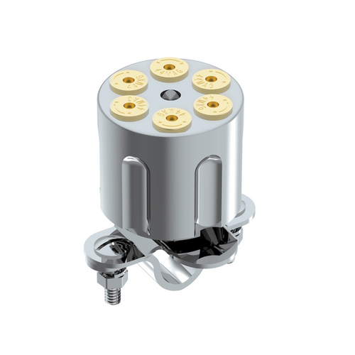 Chrome Aluminum Gun Cylinder Steering Wheel Spinner