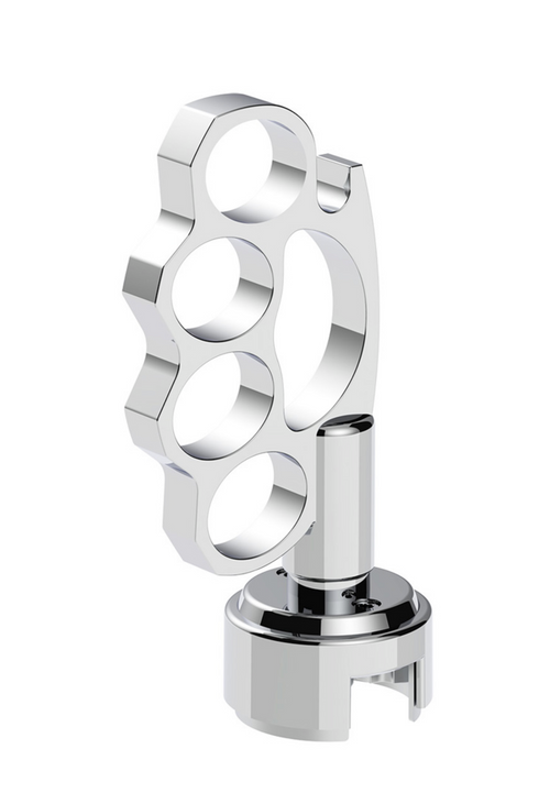 Thread-On Knuckle Gearshift Knob With Chrome 13/15/18 Speed Adapter - Chrome