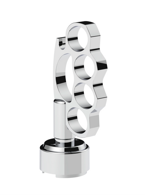 Thread-On Knuckle Gearshift Knob With Chrome 13/15/18 Speed Adapter - Chrome