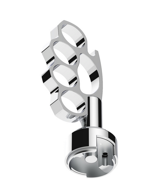 Thread-On Knuckle Gearshift Knob With Chrome 13/15/18 Speed Adapter - Chrome