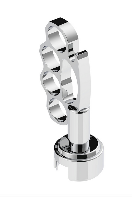 Thread-On Knuckle Gearshift Knob With Chrome 13/15/18 Speed Adapter - Chrome