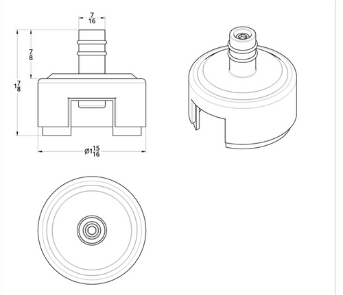 7/16" Top Gearshift Mounting Adapter For Eaton-Fuller 13/15/18 Speed Shifters - Chrome