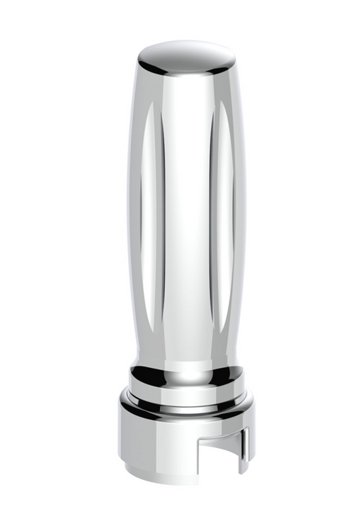 M30X3.5 Thread-On Vegas Style Gearshift Knob With 13/15/18 Speed Adapter - Chrome/Vertical