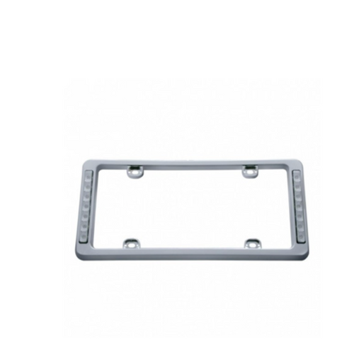 14 Led Chrome License Frame - Red Led/Clear Lens
