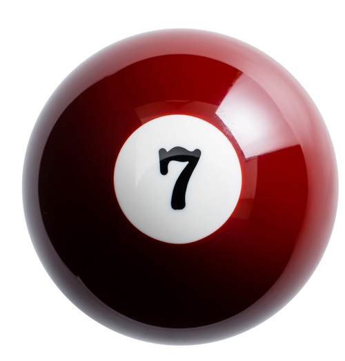 Number 7 Pool Ball Gearshift Knob - Gloss Maroon