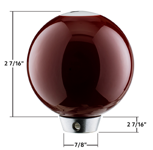 Number 7 Pool Ball Gearshift Knob - Gloss Maroon