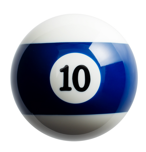 Number 10 Pool Ball Gearshift Knob - Gloss Blue Striped