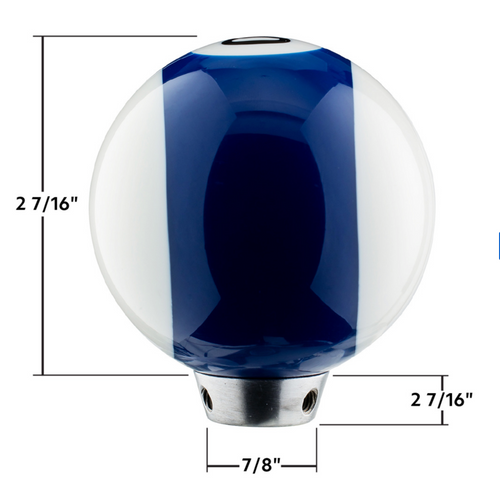 Number 10 Pool Ball Gearshift Knob - Gloss Blue Striped