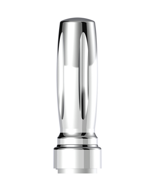 M30X3.5 Thread-On Vegas Style Gearshift Knob With 9/10 Speed Adapter - Chrome/Vertical