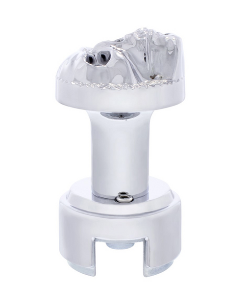 Skull Thread-On Gearshift Knob With 13/15/18 Speed Adapter - Chrome