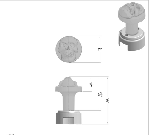 Skull Thread-On Gearshift Knob With 13/15/18 Speed Adapter - Chrome