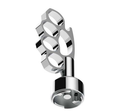 Thread-On Knuckle Gearshift Knob With Chrome 9/10 Speed Adapter - Chrome