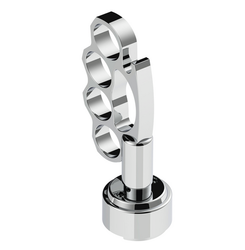 Thread-On Knuckle Gearshift Knob With Chrome 9/10 Speed Adapter - Chrome