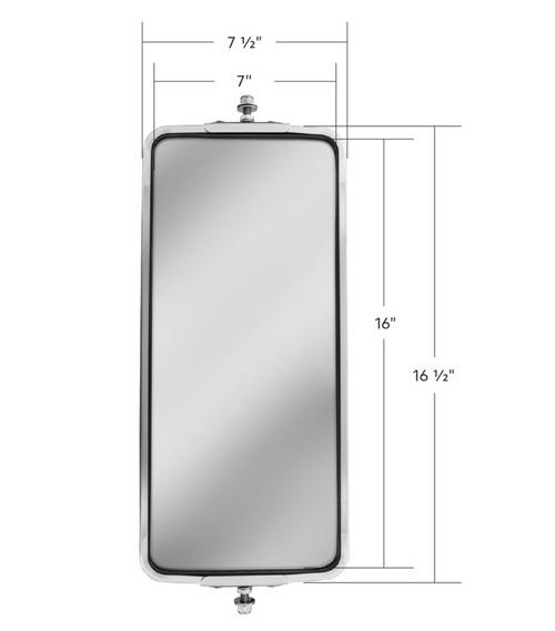 7" X 16" 18 LED 430 Stainless Steel West Coast Mirror - Heated