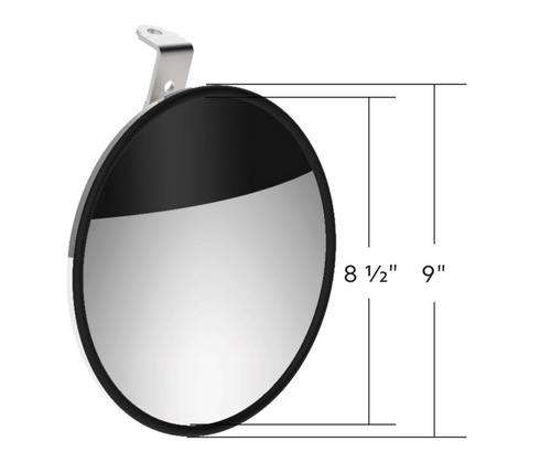 8-1/2" 430 Stainless Steel Convex Heated Mirror With LED - Driver