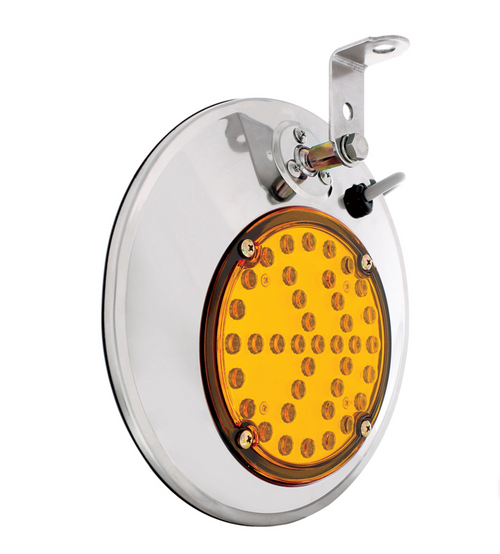 8-1/2" 430 Stainless Steel Convex Heated Mirror With LED - Driver