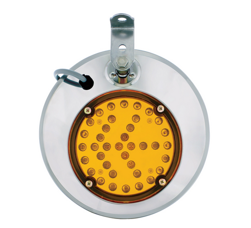 8-1/2" 430 Stainless Steel Convex Heated Mirror With LED - Passenger