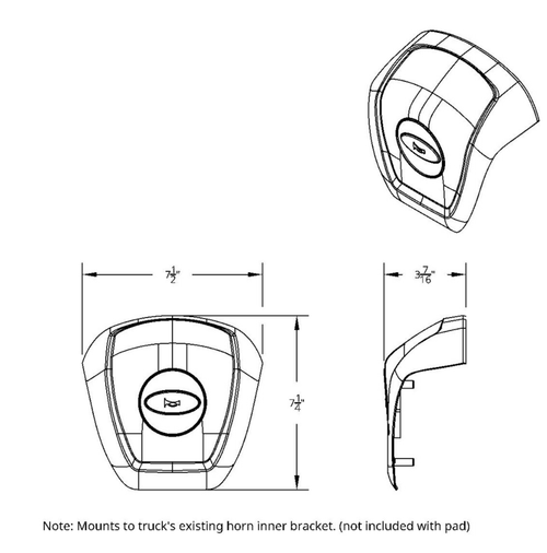 Chrome Steering Wheel Horn Pad For 2012-2021 Peterbilt 579