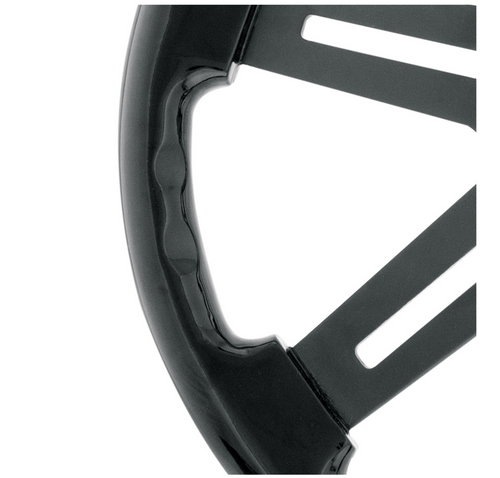 18" Matte Black 4 Spoke Steering Wheel With Horn Bezel & Button-Gloss Black