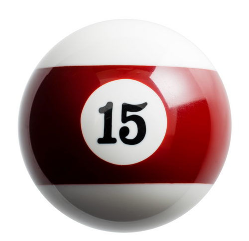Number 15 Pool Ball Gearshift Knob - Gloss Maroon Striped