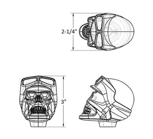 Skull Biker 1/2"-13 Thread-on Shift Knob - Chrome(Bulk)