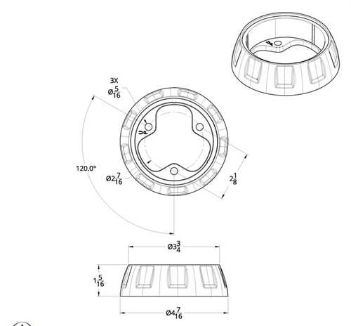 Steering Wheel Horn Bezel - Cadmium Orange