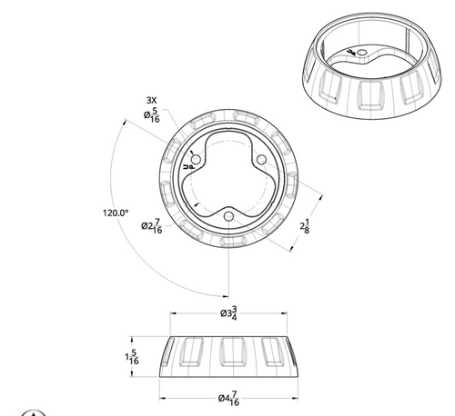 Steering Wheel Horn Bezel - Pearl White