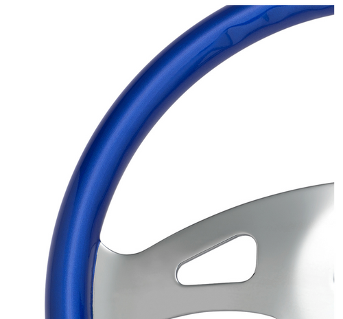 18" Boss Steering Wheel With Color Matching Horn Bezel - Electric Blue