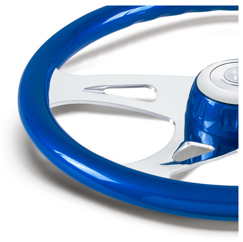 18" Boss Steering Wheel With Color Matching Horn Bezel - Electric Blue