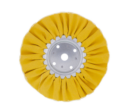 8" Yellow Treated Airway Buff - 5/8" & 1/2" Arbor