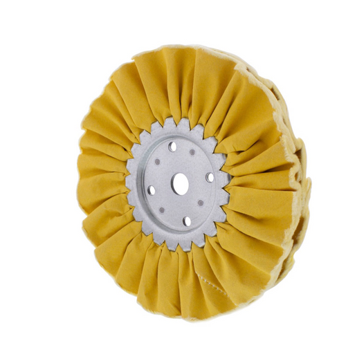 8" Yellow Treated Airway Buff - 5/8" & 1/2" Arbor