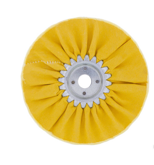 6" Yellow Treated Airway Buff - 5/8" & 1/2" Arbor