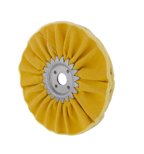6" Yellow Treated Airway Buff - 5/8" & 1/2" Arbor