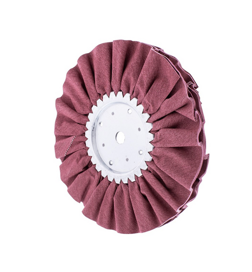 6" Red Treated Airway Buff - 5/8" & 1/2" Arbor