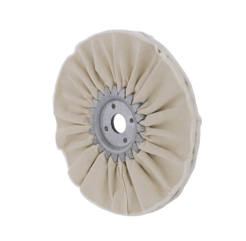 6" White Treated Airway Buff - 5/8" & 1/2" Arbor